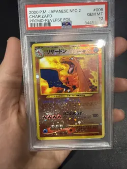 CHARIZARD PROMO REVERSE FOIL NEO 2 JAPANESE 2000 POKEMON - PSA GEM MINT 10 - Image 3