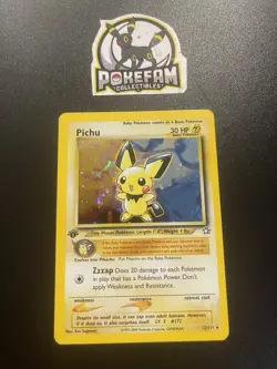 Pichu 12/111 Holo Rare Neo Genesis Pokemon NM 1st edition - Image 1