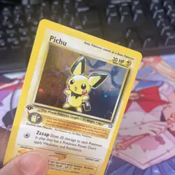 Pichu 12/111 Holo Rare Neo Genesis Pokemon NM 1st edition - Image 3