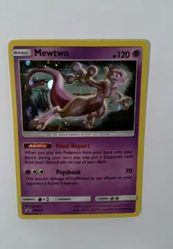 Pokemon TCG Mewtwo SM214 Sun & Moon Black Star Promo Cosmos Holo NM - Image 2