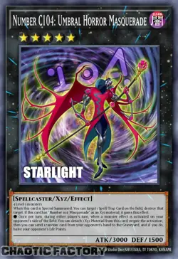 YUGIOH RA05-EN046 Number C104: Umbral Horror Masquerade Starlight Rare 1st Editi - Image 1