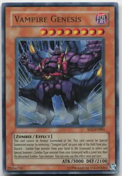 Vampire Genesis SD2-EN001 Ultra Rare Unlimited Lightly Played Yugioh - Image 2