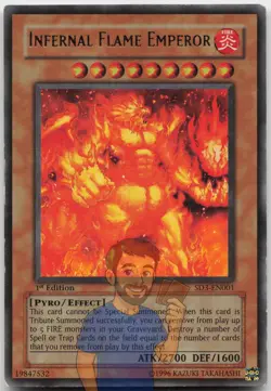 Infernal Flame Emperor SD3-EN001 Ultra Rare 1st Edition Moderately Played Yugioh - Image 1