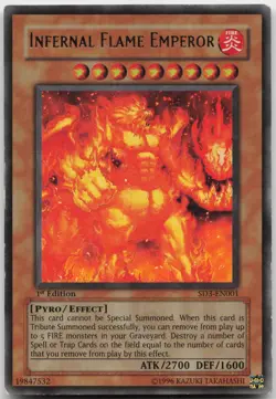 Infernal Flame Emperor SD3-EN001 Ultra Rare 1st Edition Moderately Played Yugioh - Image 2