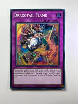Dracotail Flame JUSH-EN011 Super Rare 1st Edition YuGiOh Card NM - Image 1