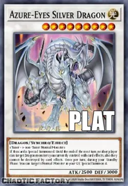 YUGIOH RA04-EN208 Azure-Eyes Silver Dragon Platinum Secret Rare 1st Edition NM - Image 1