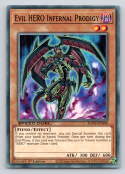 Evil HERO Infernal Prodigy - SGX3-ENA08 - Common - 1st Edition - Yugioh - Image 1