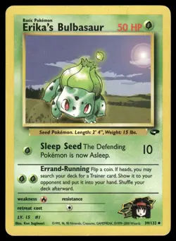 Erika's Bulbasaur 39/132 Gym Challenge G2 Uncommon Non Holo Pokemon 2000 MP - Image 1