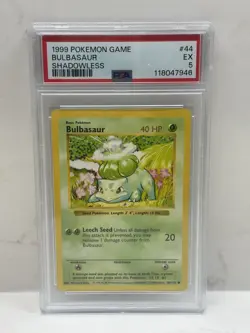 BULBASAUR - SHADOWLESS - PSA 5 - 1999 Pokemon Base Set #44 - Image 1