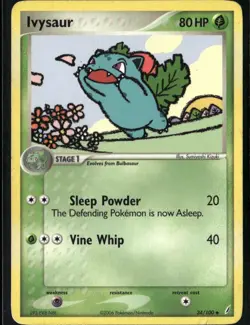 Ivysaur 034/100 Uncommon Crystal Guardians 34/100 Grass Pokemon Card - Image 1