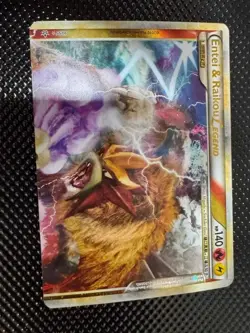 Entei And Raikou Legend 90/95 Holo NM Pokemon Trading Card Unleashed - Image 3