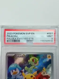 Pikachu 27 Paldea Evolved Black Star Promo Holo PSA 9 Pokemon Card 2023 - Image 3