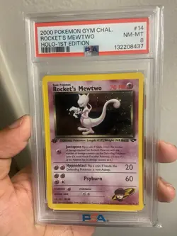 2000 Pokemon Rocket's Mewtwo Holo 1ST EDITION PSA 8 (New Cert) !!! - Image 1