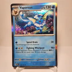Pokemon TCG Vaporeon Scarlet & Violet-151 134/165 Holo Holo Rare(NOT REVERSE) - Image 1