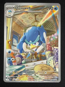 Pokemon Quaxwell Illustration Rare SV02: Paldea Evolved 207/193 NM - Image 1