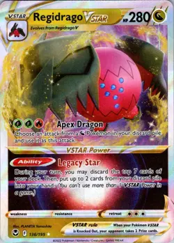 Regidrago VSTAR 136/195 Holo VSTAR Rare Silver Tempest Pokemon Holo Near Mint - Image 1