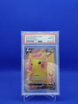 2020 POKEMON SWORD & SHIELD VIVID VOLTAGE #170 FULL ART/PIKACHU V PSA 10 - Image 1