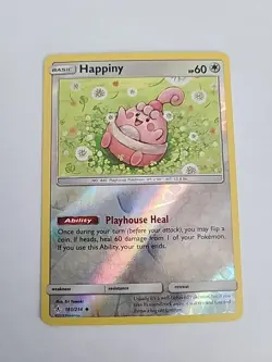 Pokemon 2019 Unbroken Bonds Happiny 161/214 Reverse Holofoil NM - Image 1