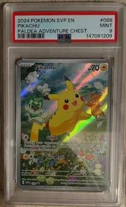 Pikachu SVP EN 088 Paldea Adventure Chest Promo Pokemon TCG PSA 9 Mint - Image 1