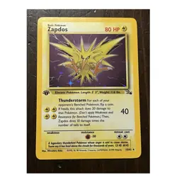 Pokemon Zapdos 15/62 Fossil 1st Edition Holo Rare English 1999 HP80 Basic - Image 1