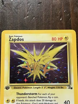 Pokemon Zapdos 15/62 Fossil 1st Edition Holo Rare English 1999 HP80 Basic - Image 4