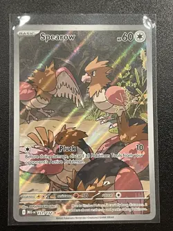 Pokemon Spearow 151/132 Illustration Rare Mega Evolution Holofoil w/ Top Loader - Image 1