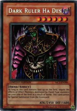 Yugioh Dark Ruler Ha Des MC1-EN006 Secret Rare Limited Edition VLP - Image 1