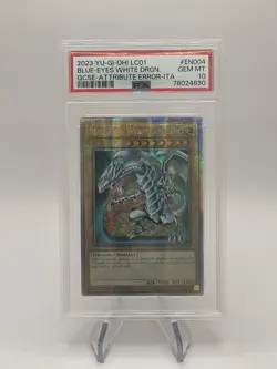 PSA 10 Yugioh Blue-Eyes White Dragon LC01-EN004 Quarter Century Rare Error 25th - Image 1