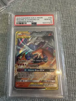 PSA 10 2019 Pokemon Sun & Moon Reshiram & Charizard GX Unbroken Bonds #20 - Image 1