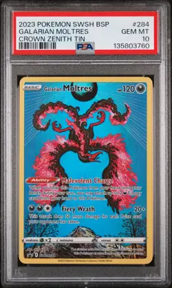 PSA 10 Galarian Moltres SWSH284 SWSH: Sword & Shield Promo Cards Crown Zenith - Image 1