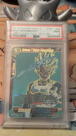 PSA 9 Dragon Ball Super card game uni 7 saiyan prince vegeta tb1-004 spcl rr - Image 1