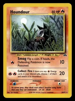 Houndour 24/75 Rare Neo Discovery WOTC Pokemon LP - Image 1