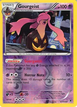 Gourgeist 45/119 Holo Rare Phantom Forces Pokemon Reverse Holo Lightly Played - Image 1