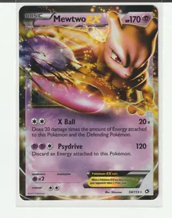 Pokemon Mewtwo EX 54/113 Legendary Treasures Ultra Rare Holo Basic 170 HP - Image 1