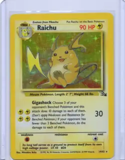 Pokemon Raichu 14/62 Fossil Holo HP/DMG - Image 1
