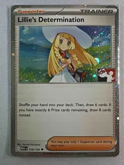 Pokemon Lillie's Determination 119/132 Prize Pack Series 8 Cosmo Holo Stamp - NM - Image 1