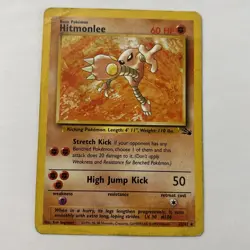 Pokemon TCG - Hitmonlee - 22/62 - Fossil - MP Unlimited Rare (1999) - Image 1
