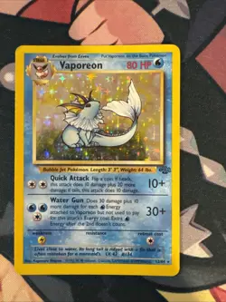 Vaporeon 12/64 Holographic Rare Jungle Pokemon Unlimited MP - Image 1