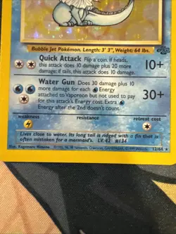 Vaporeon 12/64 Holographic Rare Jungle Pokemon Unlimited MP - Image 5