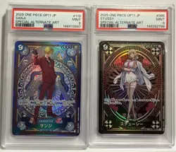 LOT OF 2 ONE PIECE SANJI SP OP11 JP PSA 9 & STUSSY SP OP11 JP PSA 9 - Image 1