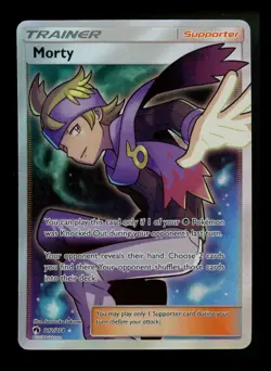 Morty 212/214 Lost Thunder 2018 Full Art Holo Rare Pokemon Card TCG - Image 1