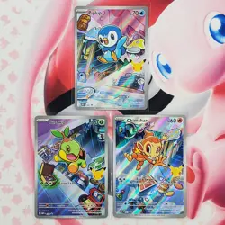 Piplup 042 + Chimchar 041 + Turtwig 040 - First Partner Pokemon Cards - #L511 - Image 1