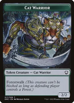 Cat Warrior 1x TOKEN MtG ENGLISH Dominaria United Commander SP/NM - Image 1