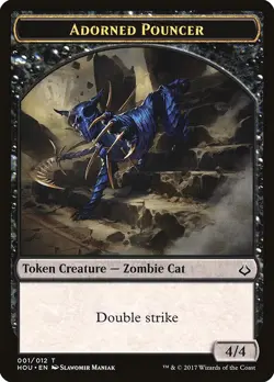 Adorned Pouncer 1x TOKEN MtG ENGLISH Hour of Devastation SP/NM - Image 1