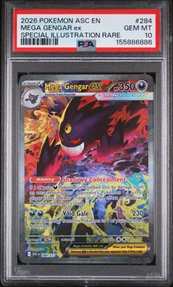 2026 POKEMON ASC EN-ASCENDED HEROES #284 MEGA GENGAR EX PSA 10 - Image 1