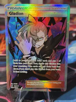 Pokemon 2017 SM Crimson Invasion Gladion 109/111 Full Art Ultra Rare LP - Image 1