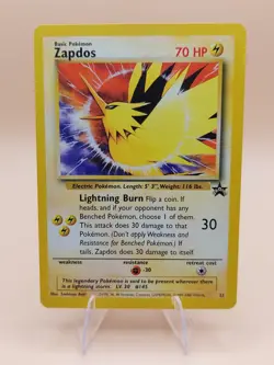 Zapdos Pokemon Black Star Promo #23 WOTC 1999-2000 Aoki Error LP - Image 1