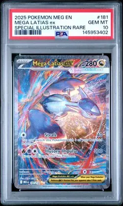 2025 Pokemon MEG EN Mega Latias EX Special Illustration Rare 181 PSA 10 GEM MINT - Image 1