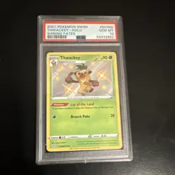 Pokemon Thwackey SV005/SV122 Shining Fates Shiny Holo Rare Holo PSA 10 2021 - Image 1