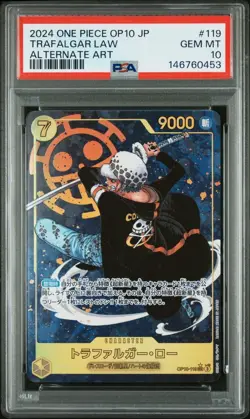 Alternate Art Trafalgar Law One Piece 2024 OP10 Royal Blood Japanese #119 PSA 10 - Image 1